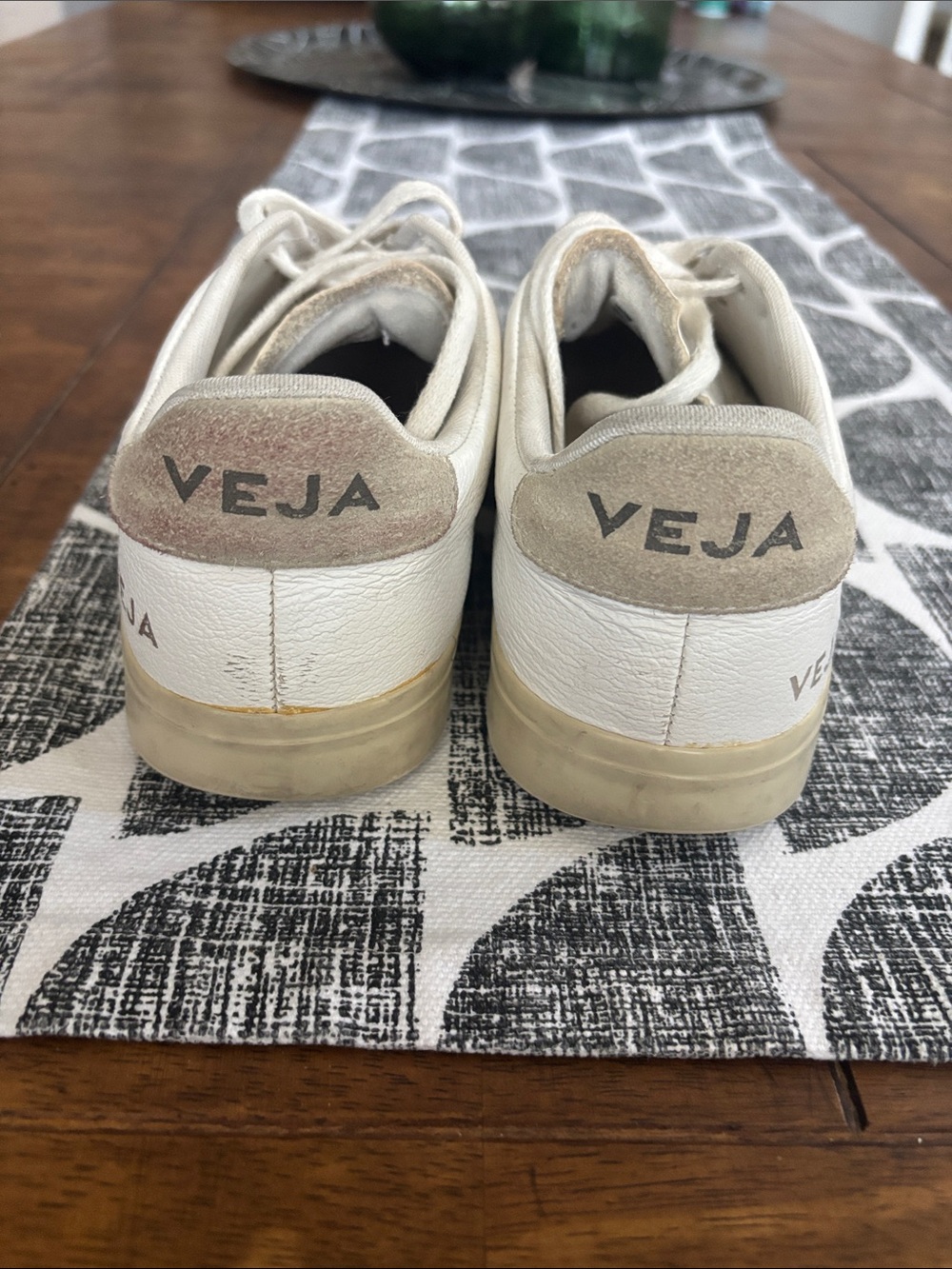 Veja Low-Top Sneakers in White with Beige Accents - Picture 3 of 6